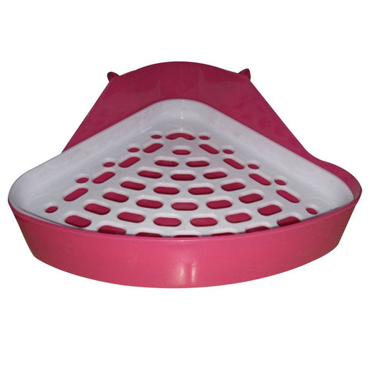 Worallymy Multi-Colors Geometric Shaped Pet Potty Toilet Corner Bedding Box Small Animal Universal Plastic Toilet Animals & Pet Supplies > Pet Supplies > Small Animal Supplies > Small Animal Bedding Worallymy Pink  