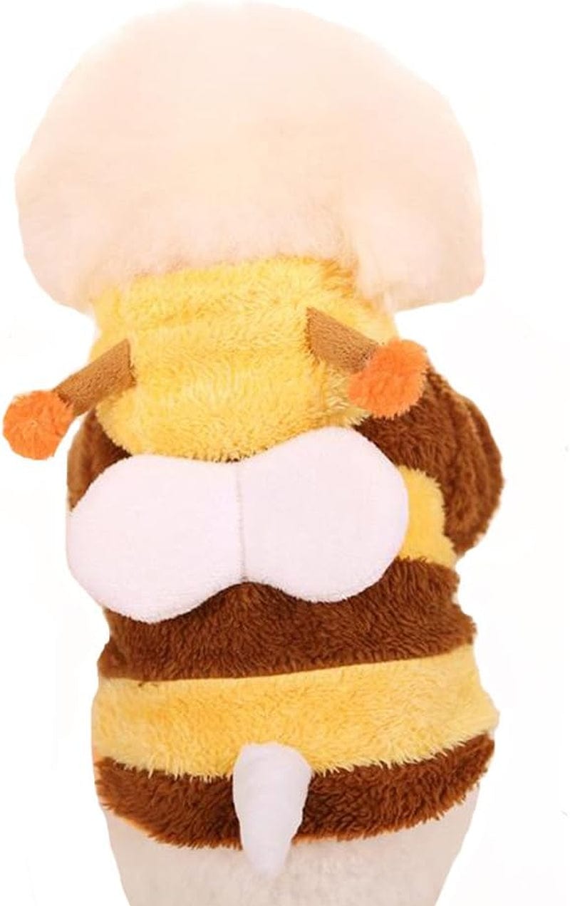 WORDERFUL Pet Winter Coat Bee Costume Dog Warm Fleece Outfit Cat Cold Weather Warm Coat Clothes for Small and Medium Dog (L) Animals & Pet Supplies > Pet Supplies > Dog Supplies > Dog Apparel WORFERFUL   