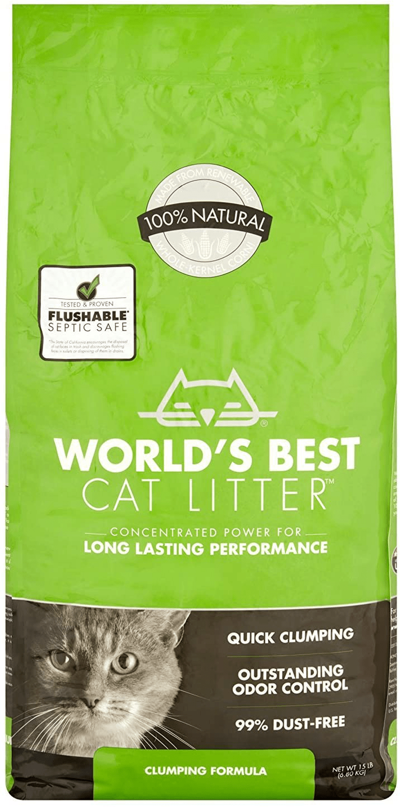 World'S Best Cat Litter Clumping Formula, 15-Lb Animals & Pet Supplies > Pet Supplies > Cat Supplies > Cat Litter World's Best Cat Litter   