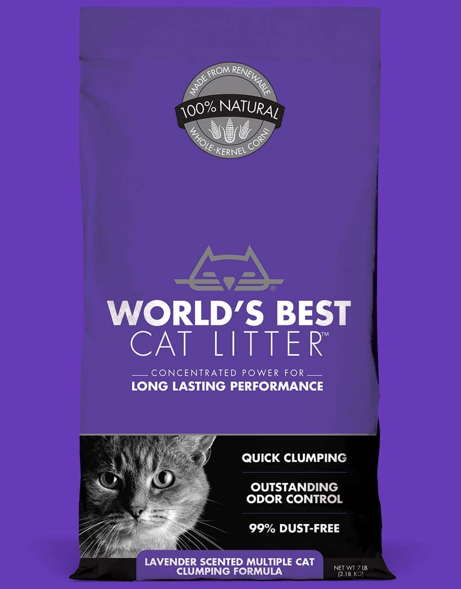 World'S Best Cat Litter Multiple Cat Clumping Formula, Lavender Scented, 15 Lb Animals & Pet Supplies > Pet Supplies > Cat Supplies > Cat Litter Kent Nutrition Group, Inc. 8 lbs  