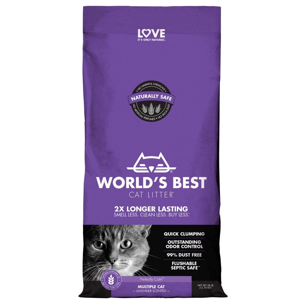 World'S Best Cat Litter Multiple Cat Clumping Formula, Lavender Scented, 15 Lb Animals & Pet Supplies > Pet Supplies > Cat Supplies > Cat Litter Kent Nutrition Group, Inc. 28 lbs  