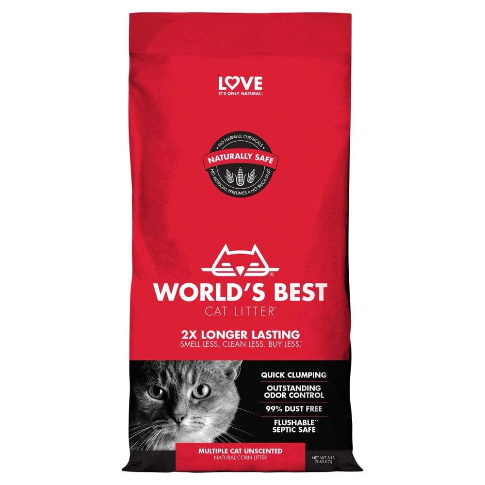 World'S Best Cat Litter Multiple Cat Unscented Cat Litter, 15 Lb Animals & Pet Supplies > Pet Supplies > Cat Supplies > Cat Litter Kent Pet Group, Inc. 8 LB (3.63 KG)  