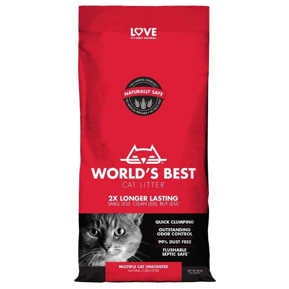 World'S Best Cat Litter Multiple Cat Unscented Cat Litter, 15 Lb Animals & Pet Supplies > Pet Supplies > Cat Supplies > Cat Litter Kent Pet Group, Inc. 28 lbs  