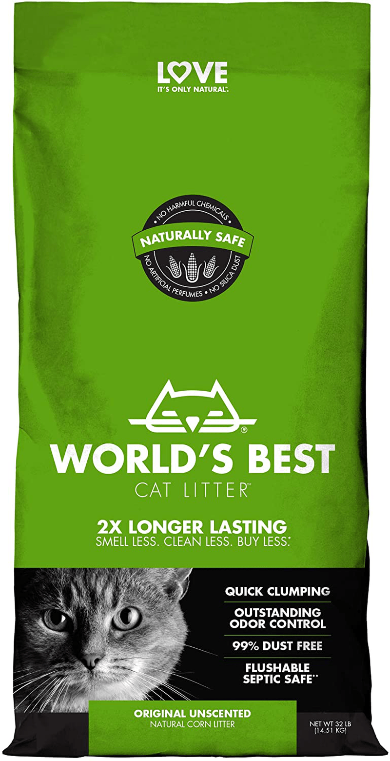WORLD'S BEST CAT LITTER Original Unscented, 32-Pounds