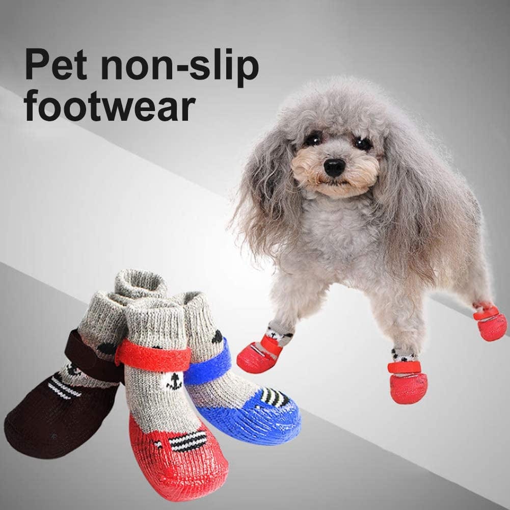 Wpop59Ne Dog Shoes Dog Puppy Cat Pet Shoes 4Pcs/Set Outdoor Indoor Anti-Slip Silicone Sole Pet Dog Puppy Cat Boots Socks Red S Animals & Pet Supplies > Pet Supplies > Dog Supplies > Dog Apparel wpOP59NE   