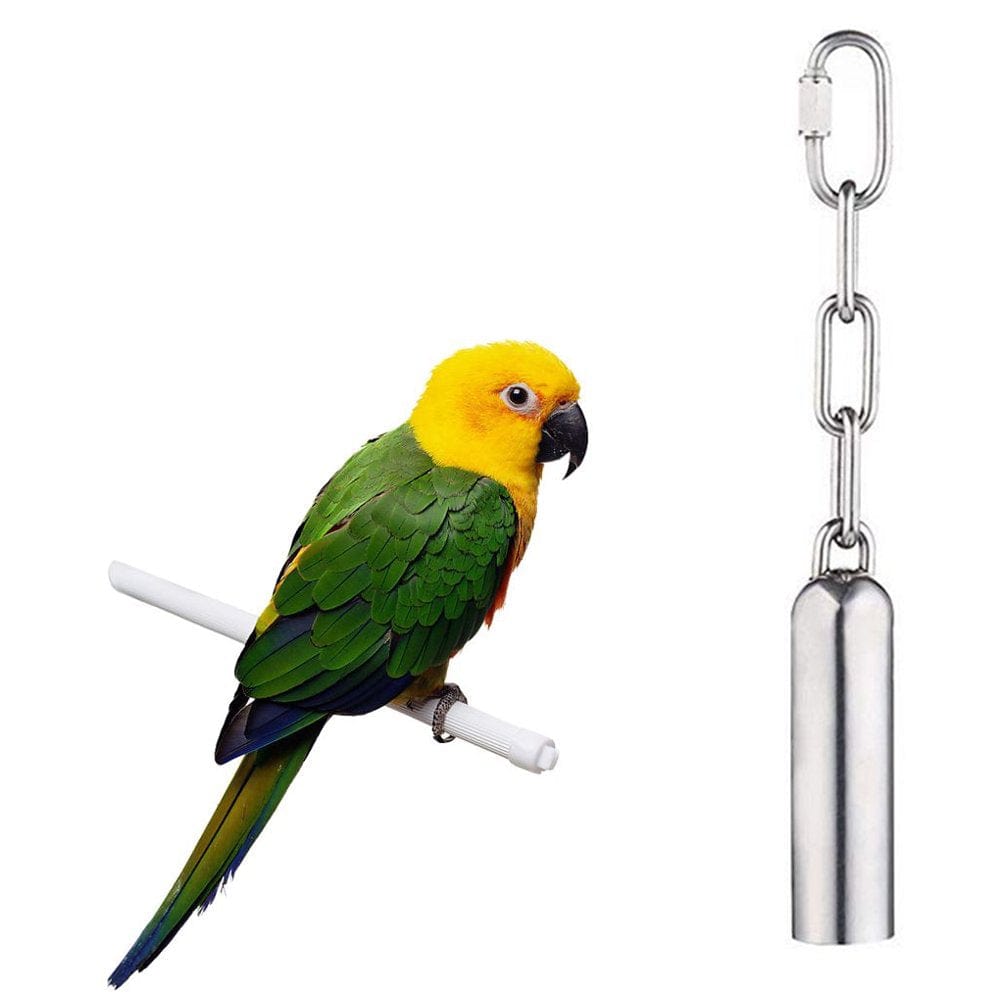 Wrea Bird Stainless Steel Bell Toys Parrot Cage Chew Toy Hanging Swing Bells Birds Supplies Animals & Pet Supplies > Pet Supplies > Bird Supplies > Bird Toys wrea   