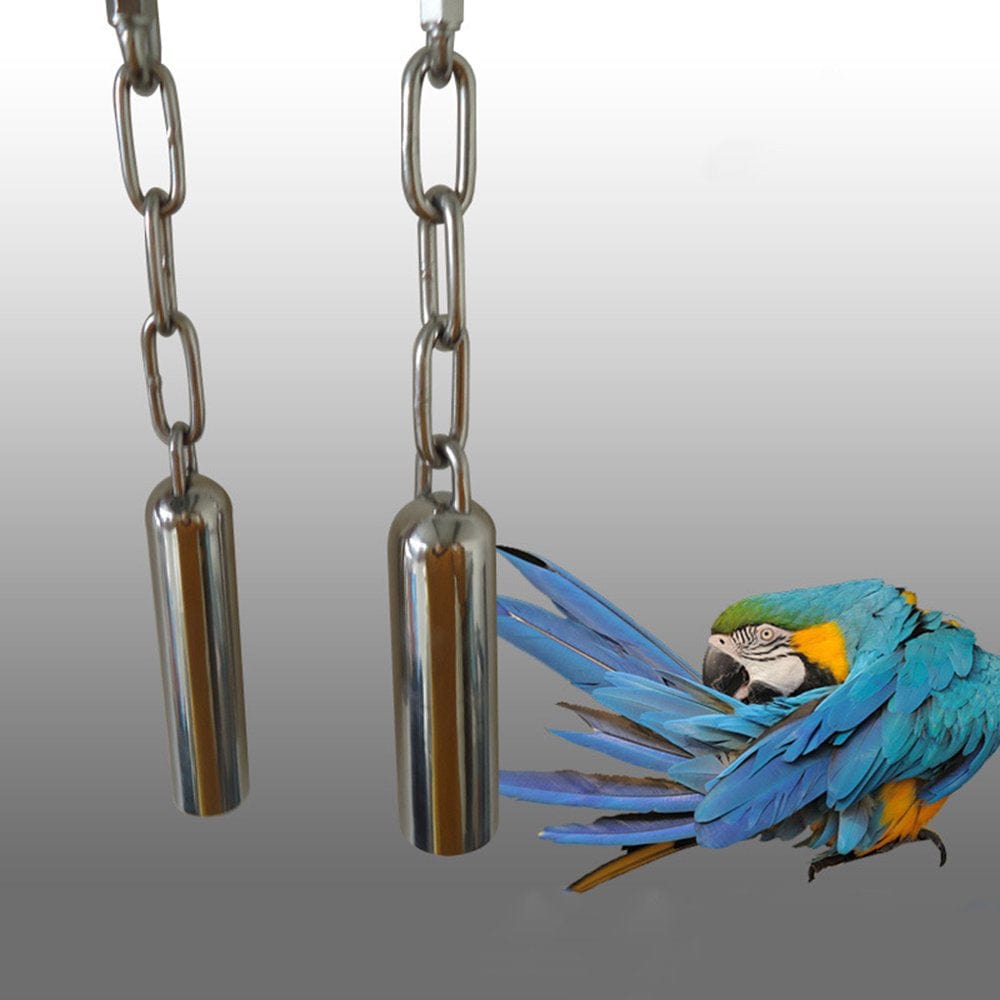 Wrea Bird Stainless Steel Bell Toys Parrot Cage Chew Toy Hanging Swing Bells Birds Supplies Animals & Pet Supplies > Pet Supplies > Bird Supplies > Bird Toys wrea   