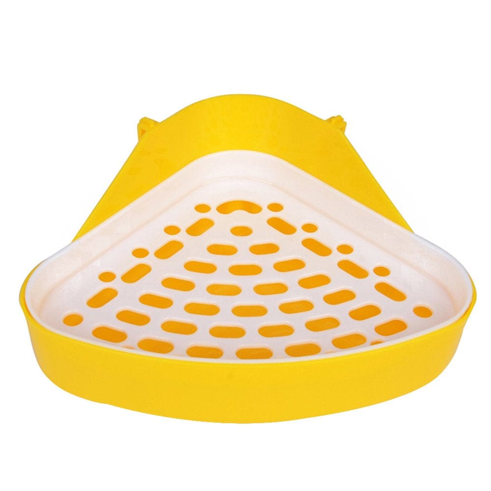 Wrea Geometric Pet Potty Hamster Toilet Corner Bedding Box Small Animal Plastic Toilet Color Random Animals & Pet Supplies > Pet Supplies > Small Animal Supplies > Small Animal Bedding wrea 24.5*17*10cm. Yellow 