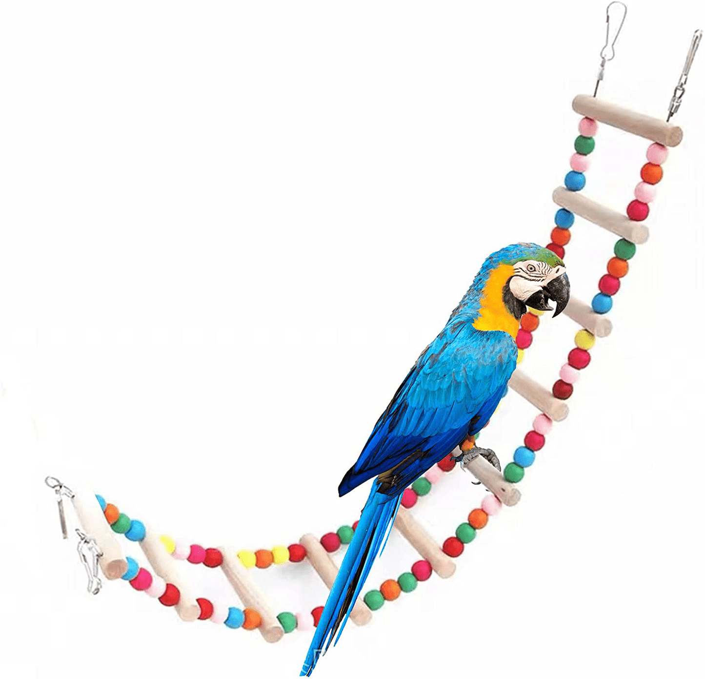 WUMUGE Bird Ladder Toys, Flexible and Bendable Bird Decorated with Rainbow Ladder Birdcage Accessories Swing Chewing Toys Bird Toys for Parakeets