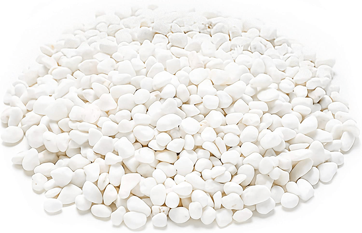 WUWEOT 6-Lb Natural Decorative Bean Pebbles, 0.2" Gravel Rocks for Plants, Succulents, Vases, Aquariums and Terrariums (White)