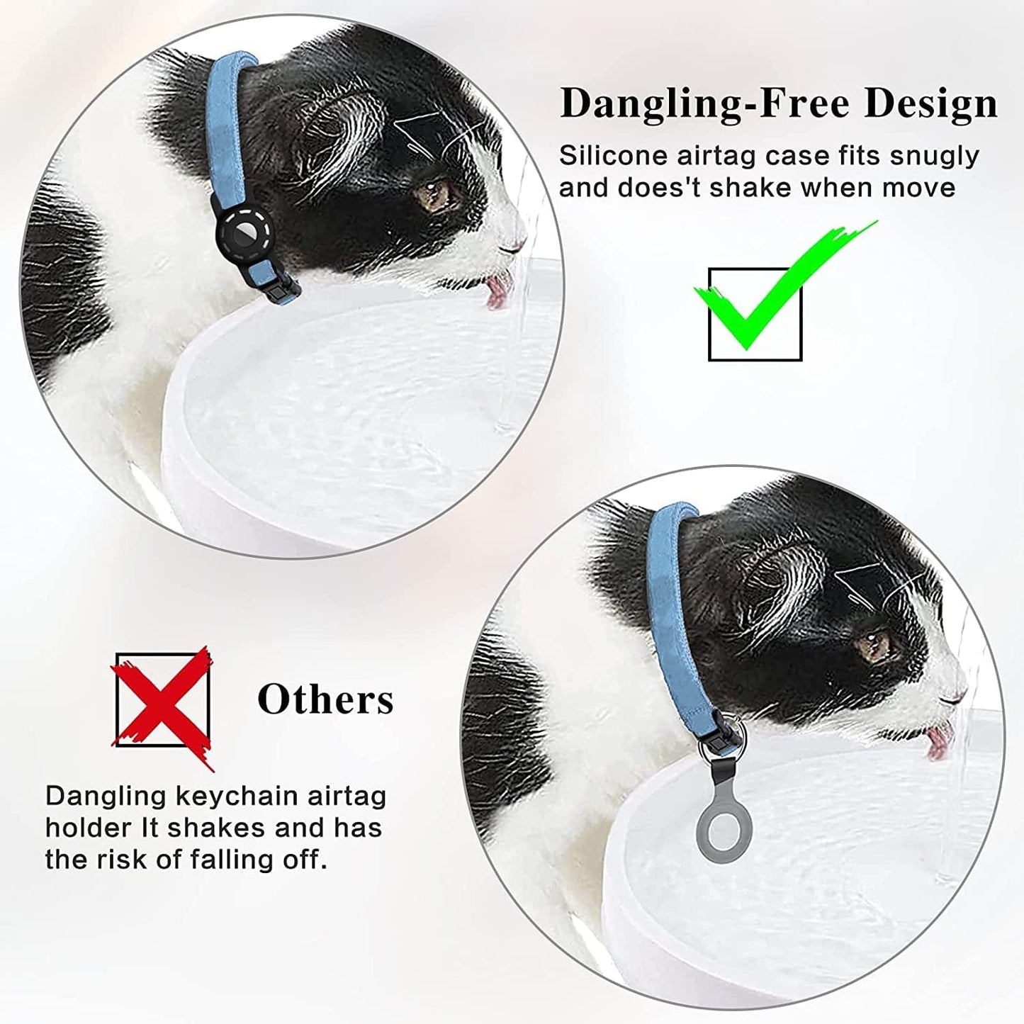 WWW Case for Airtag 2021,（2 Pack） Airtag Dog Collar Holder,Airtag Cat Collar Case with Anti-Lost Design for Cat Dog Collars Small Pet Puppy Loop & Backpack Bag Straps-Black& Navy