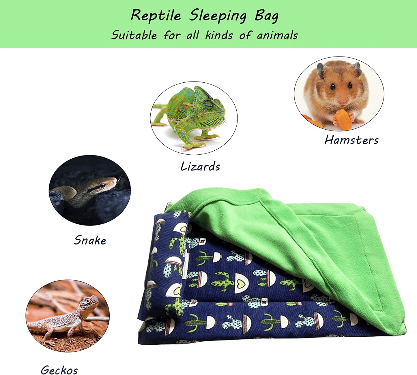 WYJTPONE Bearded Dragon Bed with Blanket and Pillow，Reptile Sleeping Bed,Reptile Accessories，Solf Fabric Warm Sleeping Bag for Bearded Dragon,Lizard,Leopard Gecko and Small Pet Animal Animals & Pet Supplies > Pet Supplies > Reptile & Amphibian Supplies > Reptile & Amphibian Substrates WYJTPONE   