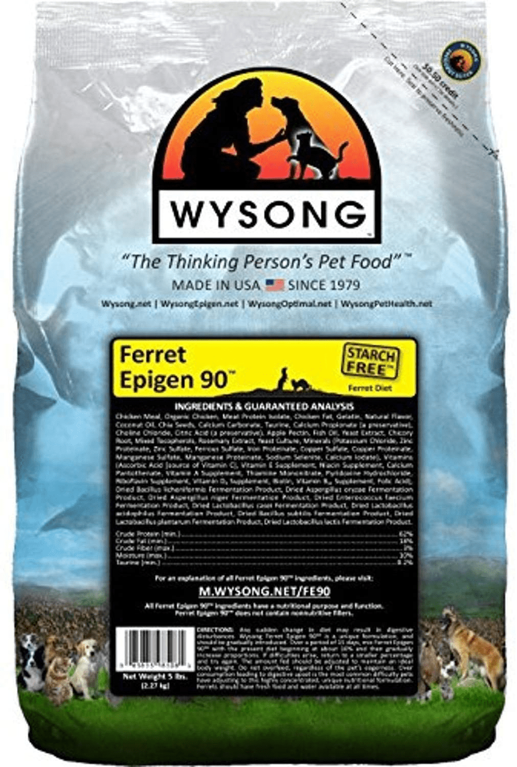 Wysong Ferret Epigen 90 - Starch Free Dry Natural Food for Ferrets, Brown, Model Number: WDFE905 Animals & Pet Supplies > Pet Supplies > Small Animal Supplies > Small Animal Food Wysong   