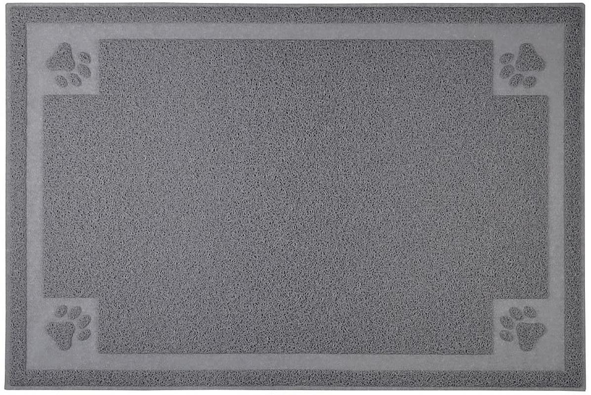 X-Large Cat Litter Box Debris Catcher Mat Pet Dog Food Placemat 35.4"X23.6",Gray Animals & Pet Supplies > Pet Supplies > Cat Supplies > Cat Litter Box Mats DM   