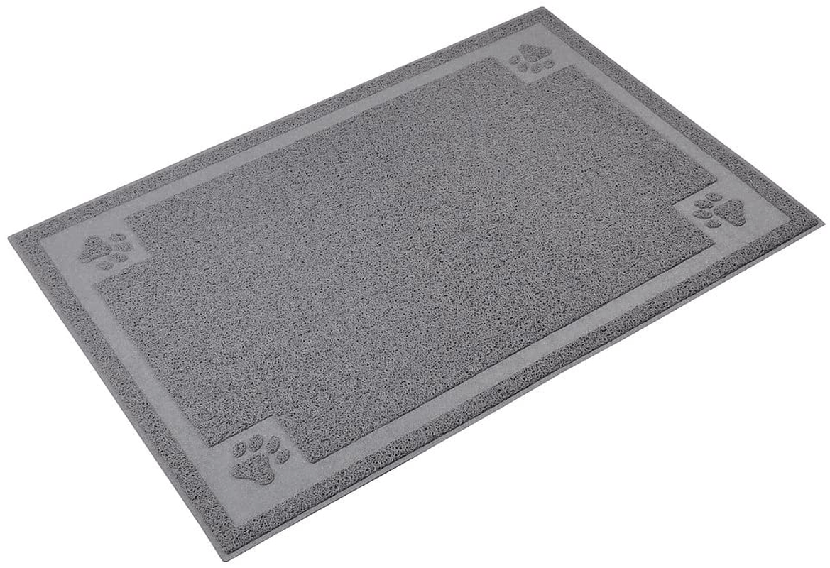 X-Large Cat Litter Box Debris Catcher Mat Pet Dog Food Placemat 35.4"X23.6",Gray Animals & Pet Supplies > Pet Supplies > Cat Supplies > Cat Litter Box Mats DM   