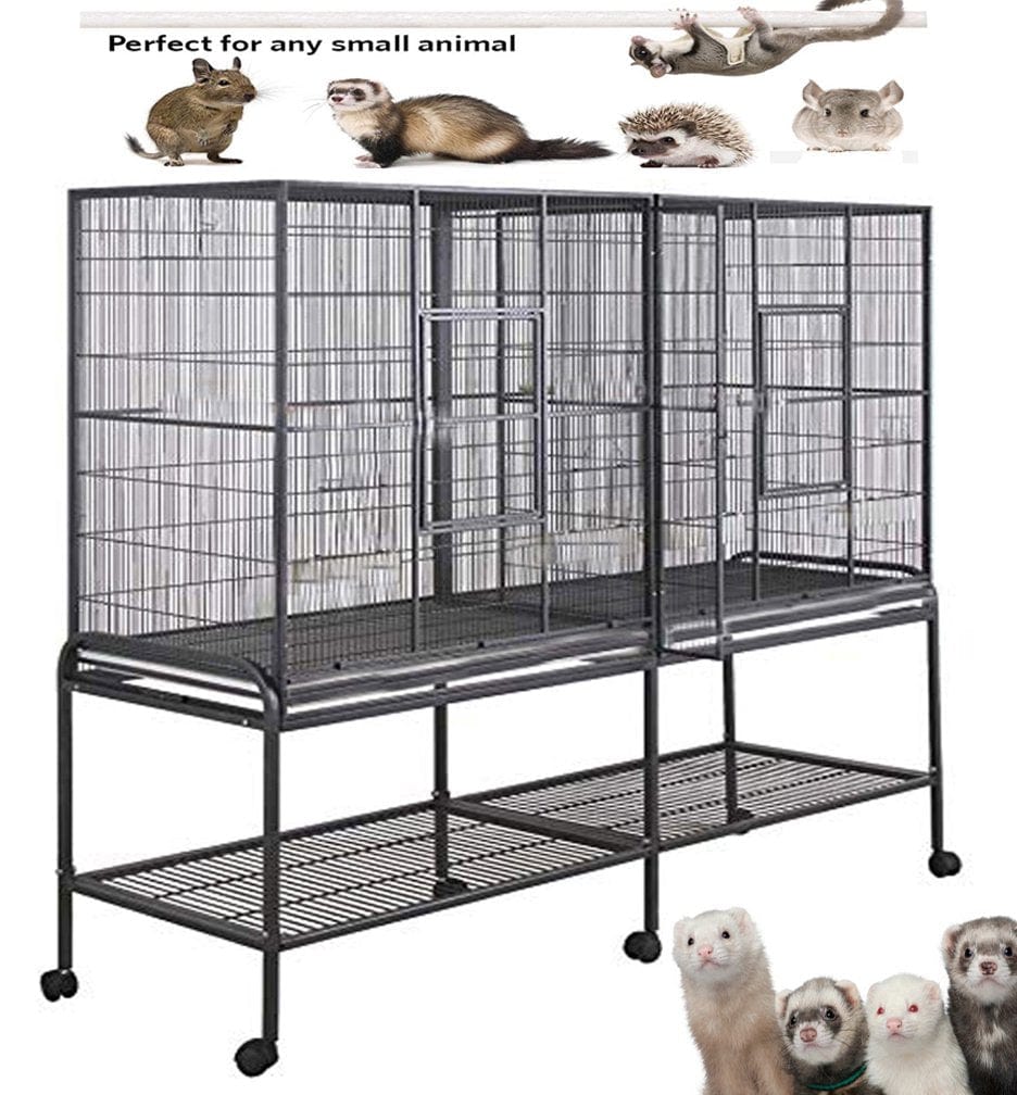 X-LARGE Double 4-Level Center Divider Small Animal Critter Hamster House Guinea Pig Habitat Mouse Rats Rolling Cage Tight 1/2-Inch Wire Spacing for Ferret Chinchilla Sugar Glider Mice Hedgehog Gerbil Animals & Pet Supplies > Pet Supplies > Small Animal Supplies > Small Animal Habitats & Cages Mcage   