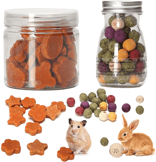 X-Pet Rabbit Chew Toys, Guinea Pig Treats 100% Natural Material Garden Stuff Flavored Biscuit&Grass Cake, Small Animals Teeth Grinding Chewing Suitable for Bunny Hamster Chinchilla Dwarf Gerbils Animals & Pet Supplies > Pet Supplies > Small Animal Supplies > Small Animal Food X-pet style1  