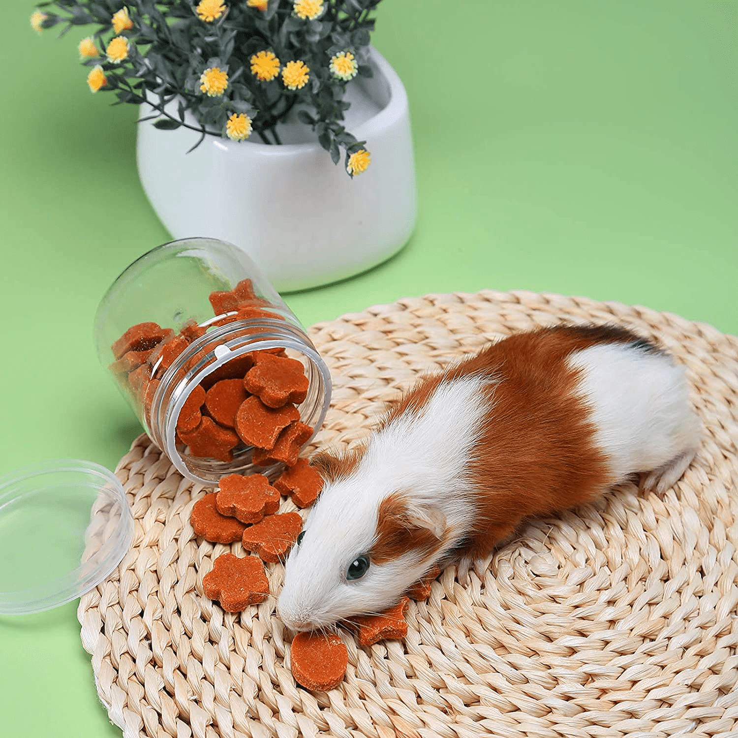 X-Pet Rabbit Chew Toys, Guinea Pig Treats 100% Natural Material Garden Stuff Flavored Biscuit&Grass Cake, Small Animals Teeth Grinding Chewing Suitable for Bunny Hamster Chinchilla Dwarf Gerbils