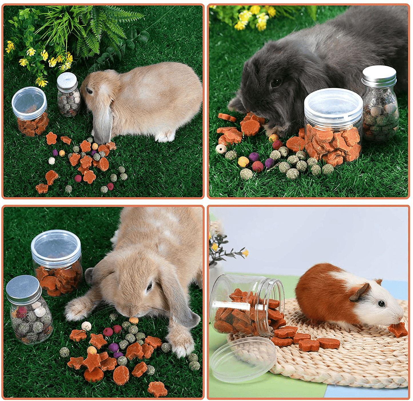X-Pet Rabbit Chew Toys, Guinea Pig Treats 100% Natural Material Garden Stuff Flavored Biscuit&Grass Cake, Small Animals Teeth Grinding Chewing Suitable for Bunny Hamster Chinchilla Dwarf Gerbils Animals & Pet Supplies > Pet Supplies > Small Animal Supplies > Small Animal Food X-pet   