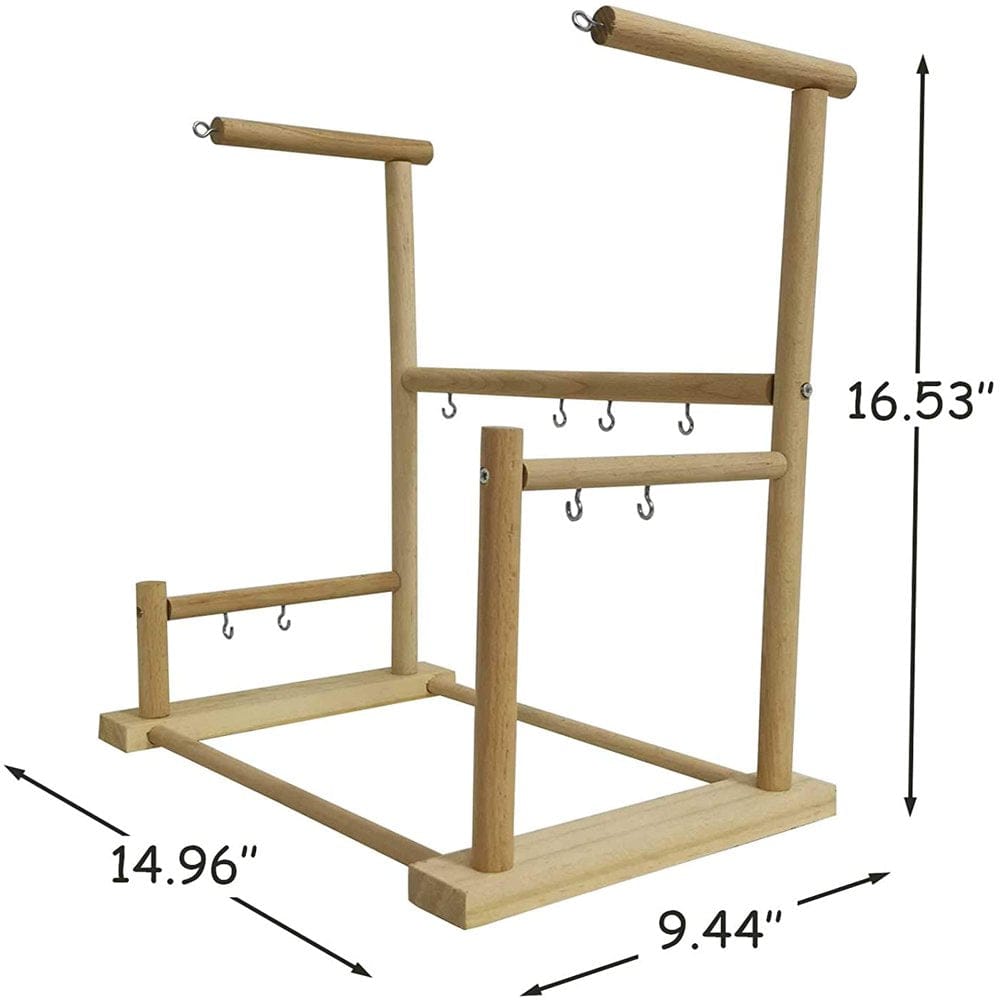 XCHENBI Parrot Playstand Bird Playground Conures Play Stand Wood Perch Gym Playpen Ladder Parakeets Cage Accessories Exercise Toys with Swings Feeder Cups for Cockatoos Lovebirds Animals & Pet Supplies > Pet Supplies > Bird Supplies > Bird Gyms & Playstands XCHENBI   
