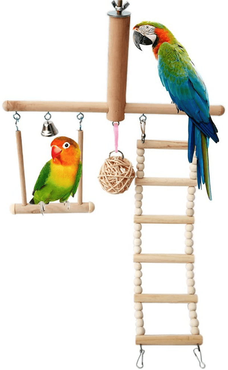 Xdodnev Bird Cage Stand Play Gym Conure Perch Playground Climbing Ladder Swing Toys Animals & Pet Supplies > Pet Supplies > Bird Supplies > Bird Gyms & Playstands Xdodnev   