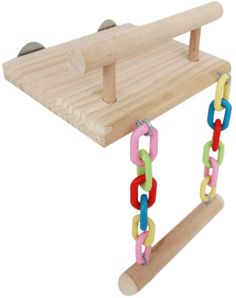 Xdodnev Wooden Bird Perches Cage Toys Hamster Play Gym Stand with Wood Swing Rattan Ball Animals & Pet Supplies > Pet Supplies > Bird Supplies > Bird Gyms & Playstands Xdodnev   