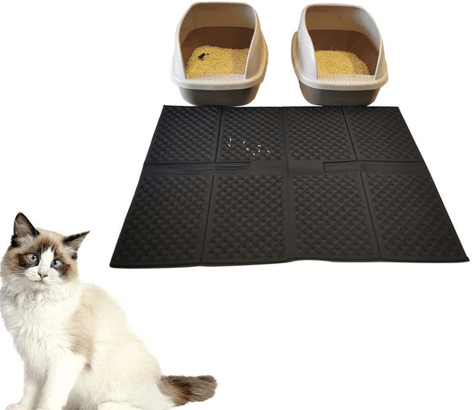 SussexHome Pets Ultra-Thin Cat and Dog Litter Mat for Litter Box - Washable  Soft Natural Cotton Cat and Dog Litter Trapping Mat - Paws-Kind Slip  Resistant Litter Catching Mat 
