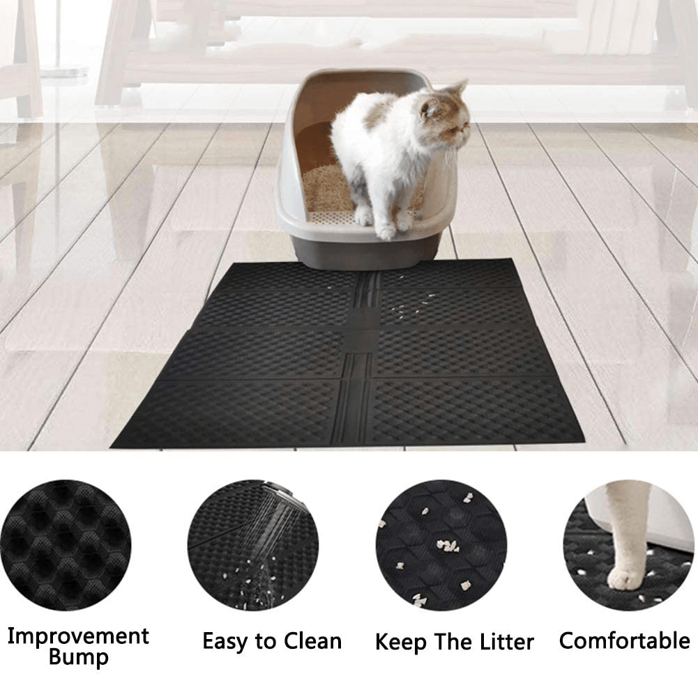 XDYFF Cat Litter Mat Litter Trapping Mat, Foldble, Premium Durable Soft EVC Rug, Urine Waterproof, Washable, Scatter Control, Litter Box Pad, Can Massage Animals & Pet Supplies > Pet Supplies > Cat Supplies > Cat Litter Box Mats XDYFF   