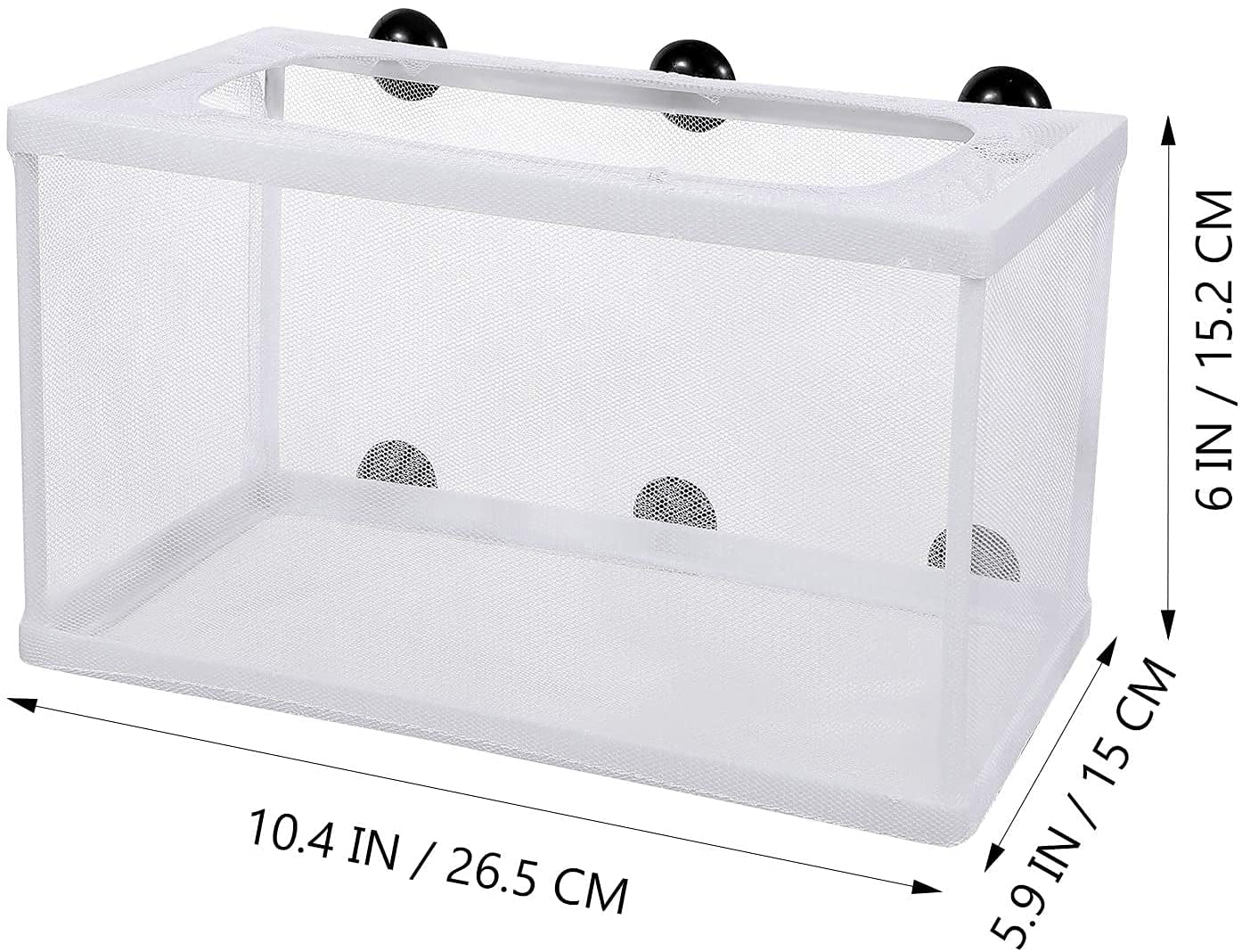 XIAOLONG Large Fish Breeder Net with Suction Cups,Nylon Mesh Fish Fry Hatchery Breeder Isolation Box Separation Net for Fish/Plants/Shrimp Fish on Aquarium Tank,10.23X5.9X5.9 Inch (Pack of 1) Animals & Pet Supplies > Pet Supplies > Fish Supplies > Aquarium Fish Nets XIAOLONG   