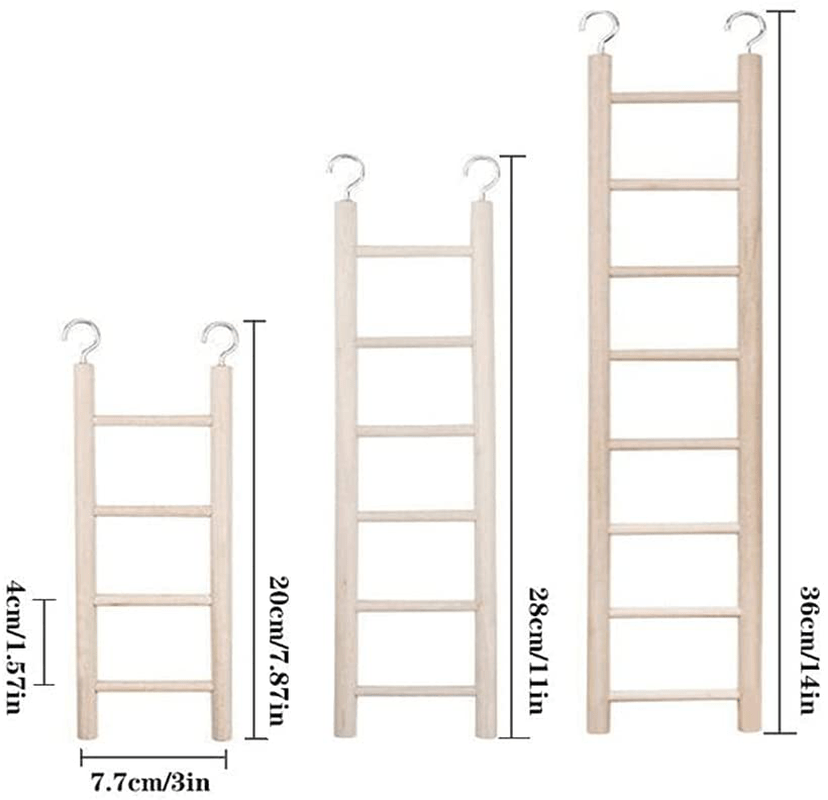 Xiaoqun 3 Pcs Wooden Ladder for Bird Parrot Ladder Climbing Toy Birdie Basics (4 Step, 6 Step 8 Step) Animals & Pet Supplies > Pet Supplies > Bird Supplies > Bird Ladders & Perches xiaoqun   