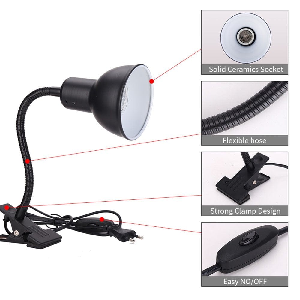 XINYTEC Reptile Lamp Stand UVA UVB Lamp Fixture Adjustable Telescopic Lizard Tortoise for Turtle Heating Light Holder with Clamp for Terrarium Fish for Tank for Turtle Habitat  XINYTEC   