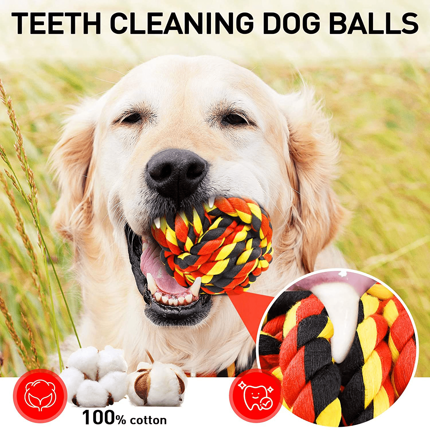XL Dog Chew Toys for Aggressive Chewers, Dog Balls for Large Dogs, Heavy Duty Dog Toys with Tough Twisted, Dental Cotton Dog Rope Toy for Medium Dogs, 6 Pack Indestructible Puppy Teething Chew Toy Animals & Pet Supplies > Pet Supplies > Dog Supplies > Dog Toys SHARLOVY   