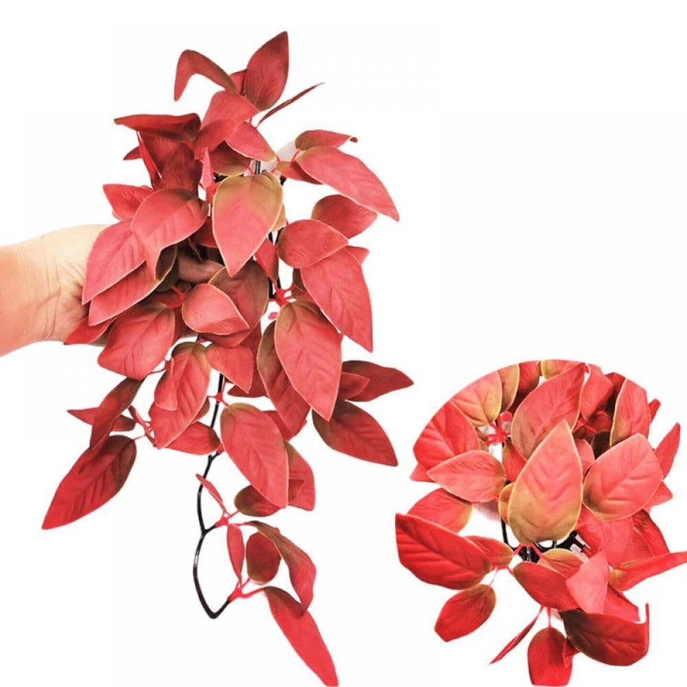 Xmarks 1 Piece Artificial Reptile Plants Lifelike Reptiles Terrarium Leaves Plastic Reptile Habitats Plant Amphibian Hanging Decorations for Lizards Geckos Snake Animals & Pet Supplies > Pet Supplies > Small Animal Supplies > Small Animal Habitat Accessories Xmarks   