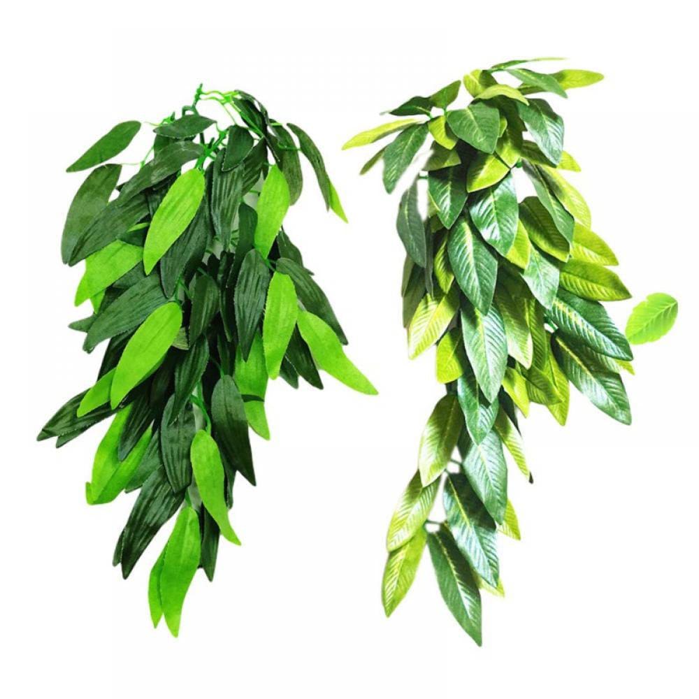 Xmarks 1 Piece Artificial Reptile Plants Lifelike Reptiles Terrarium Leaves Plastic Reptile Habitats Plant Amphibian Hanging Decorations for Lizards Geckos Snake Animals & Pet Supplies > Pet Supplies > Small Animal Supplies > Small Animal Habitat Accessories Xmarks   