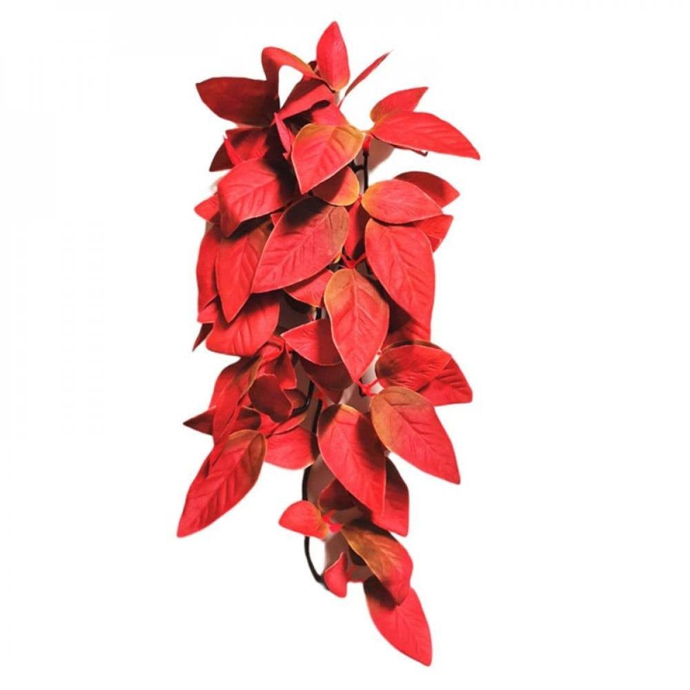 Xmarks 1 Piece Artificial Reptile Plants Lifelike Reptiles Terrarium Leaves Plastic Reptile Habitats Plant Amphibian Hanging Decorations for Lizards Geckos Snake Animals & Pet Supplies > Pet Supplies > Small Animal Supplies > Small Animal Habitat Accessories Xmarks A1  
