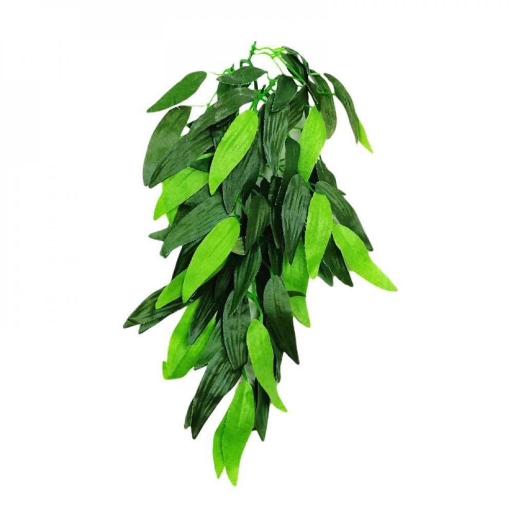 Xmarks 1 Piece Artificial Reptile Plants Lifelike Reptiles Terrarium Leaves Plastic Reptile Habitats Plant Amphibian Hanging Decorations for Lizards Geckos Snake Animals & Pet Supplies > Pet Supplies > Small Animal Supplies > Small Animal Habitat Accessories Xmarks A6  