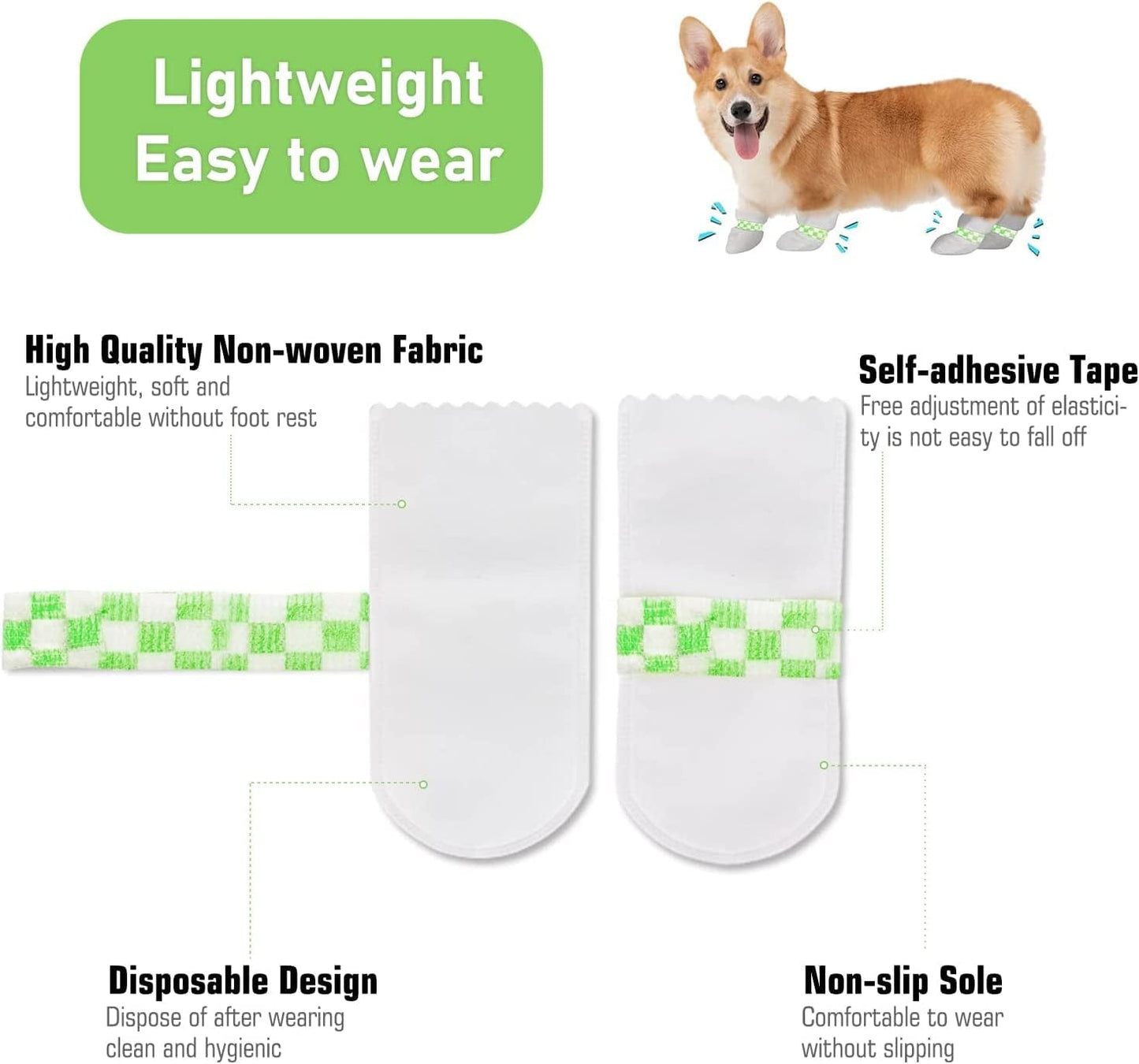 Xnuoyo 20 Pcs Disposable Pet Shoes,Waterproof Dirty-Proof Dog Boots,Dog Disposable Shoe Covers,Dog Paw Protection Pet Shoes with Adjustable Elastic Bandage for Small Medium Large Dogs (S) Animals & Pet Supplies > Pet Supplies > Dog Supplies > Dog Apparel Hou Jin Cai   