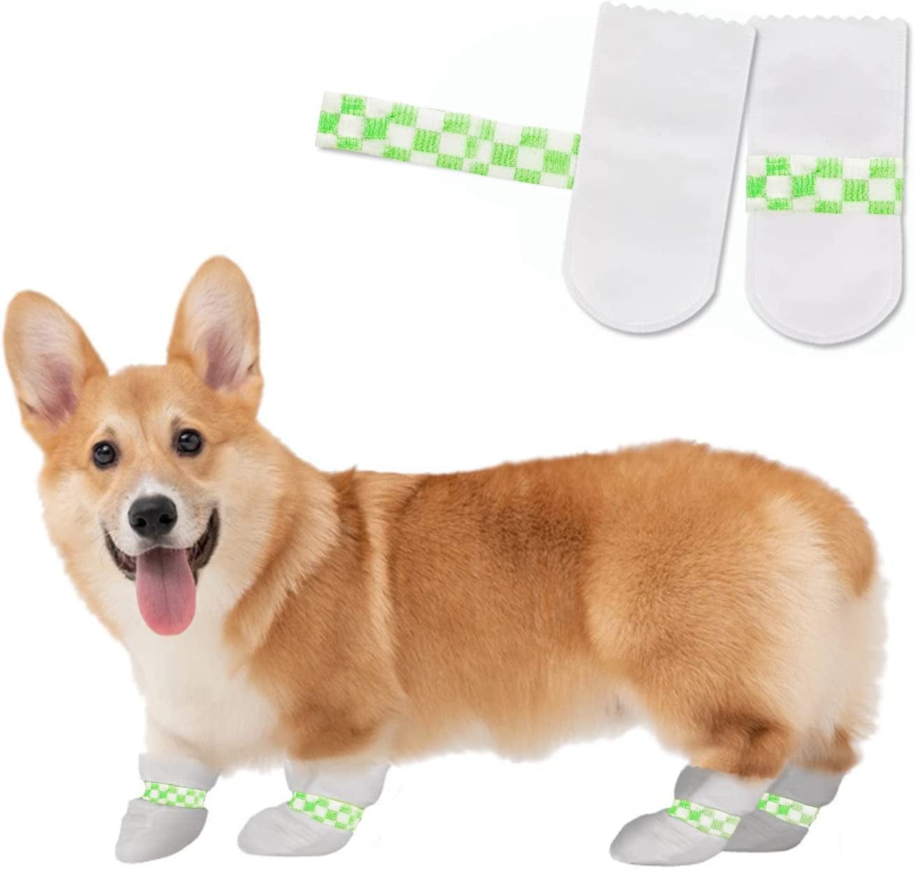 Xnuoyo 20 Pcs Disposable Pet Shoes,Waterproof Dirty-Proof Dog Boots,Dog Disposable Shoe Covers,Dog Paw Protection Pet Shoes with Adjustable Elastic Bandage for Small Medium Large Dogs (S) Animals & Pet Supplies > Pet Supplies > Dog Supplies > Dog Apparel Hou Jin Cai Green L 