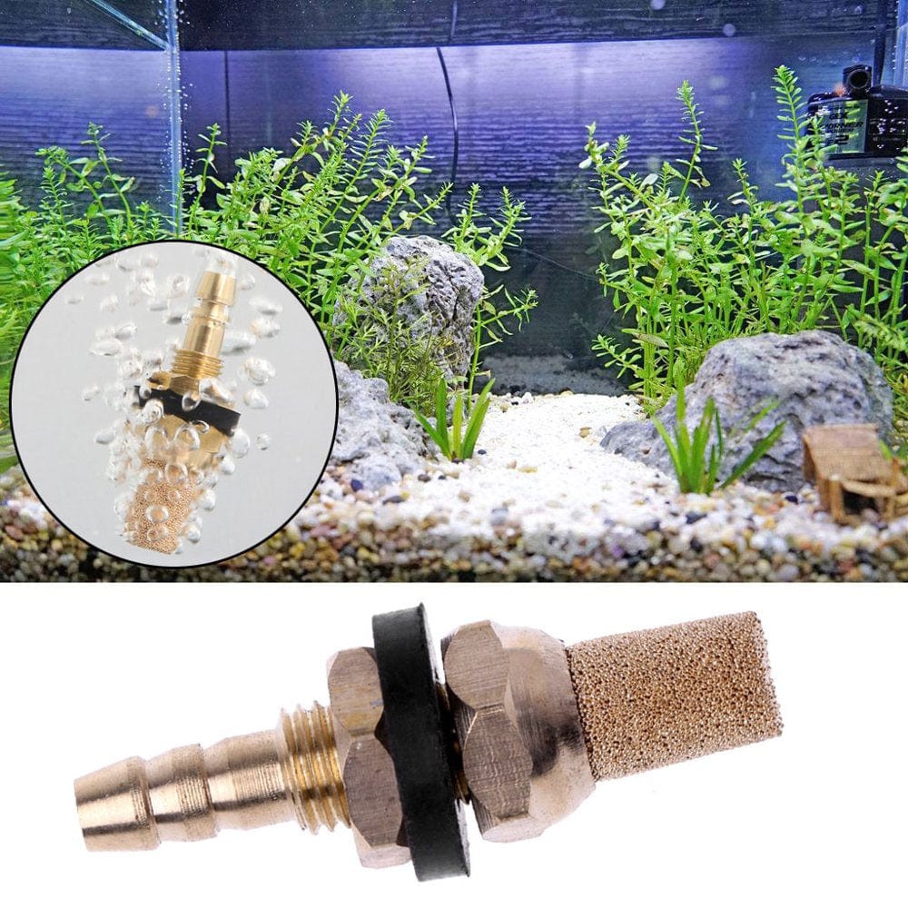 XROMTBEM Air Stone Copper Bubbler Aquarium Fish Tank Air Pump Accessories Reusable Mineral Stones Diffuser 1.6" Height