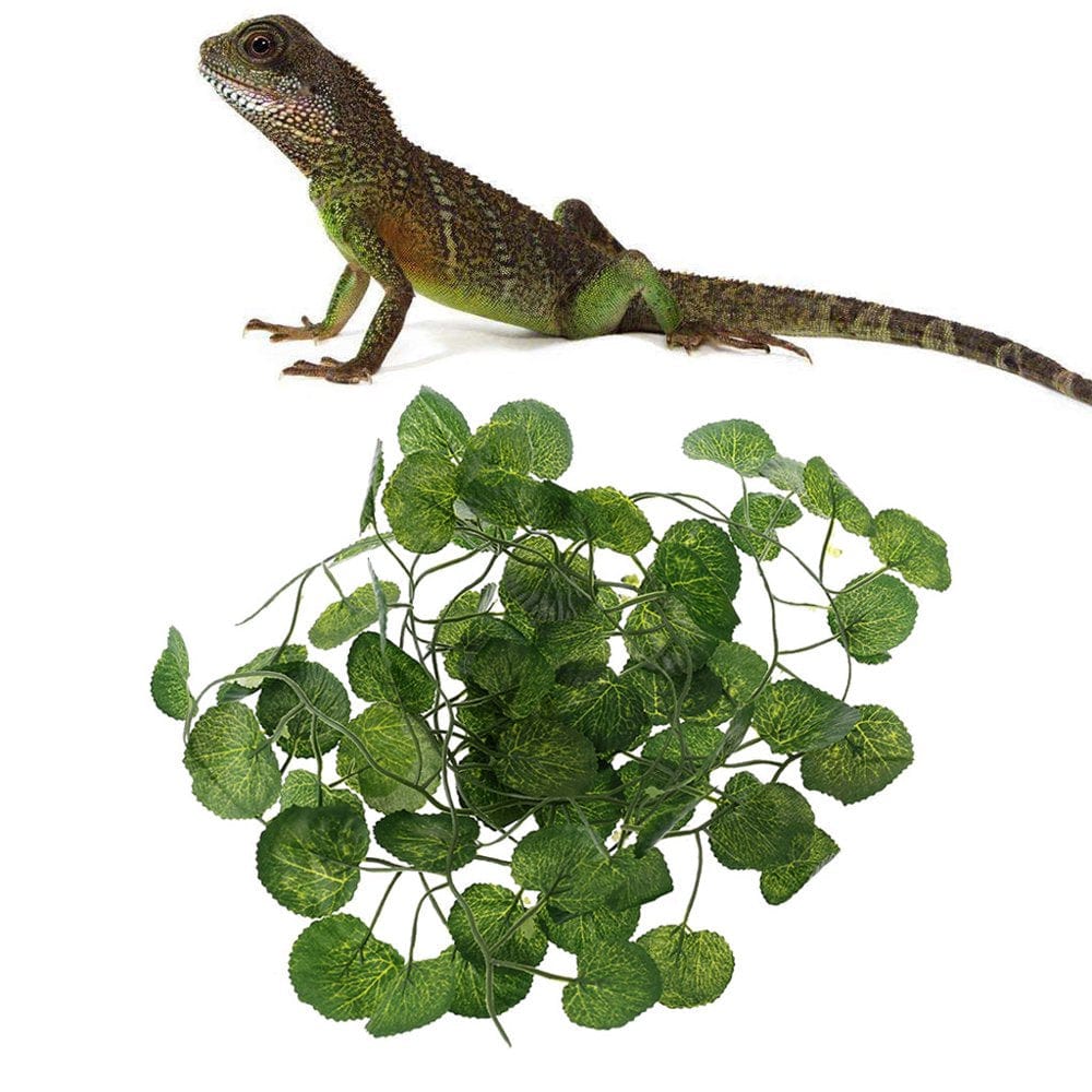 XROMTBEM Artificial Reptile Plants for Climbing Lifelike Terrarium Plastic Jungle Bendable Vines Amphibian Habitat Ornaments