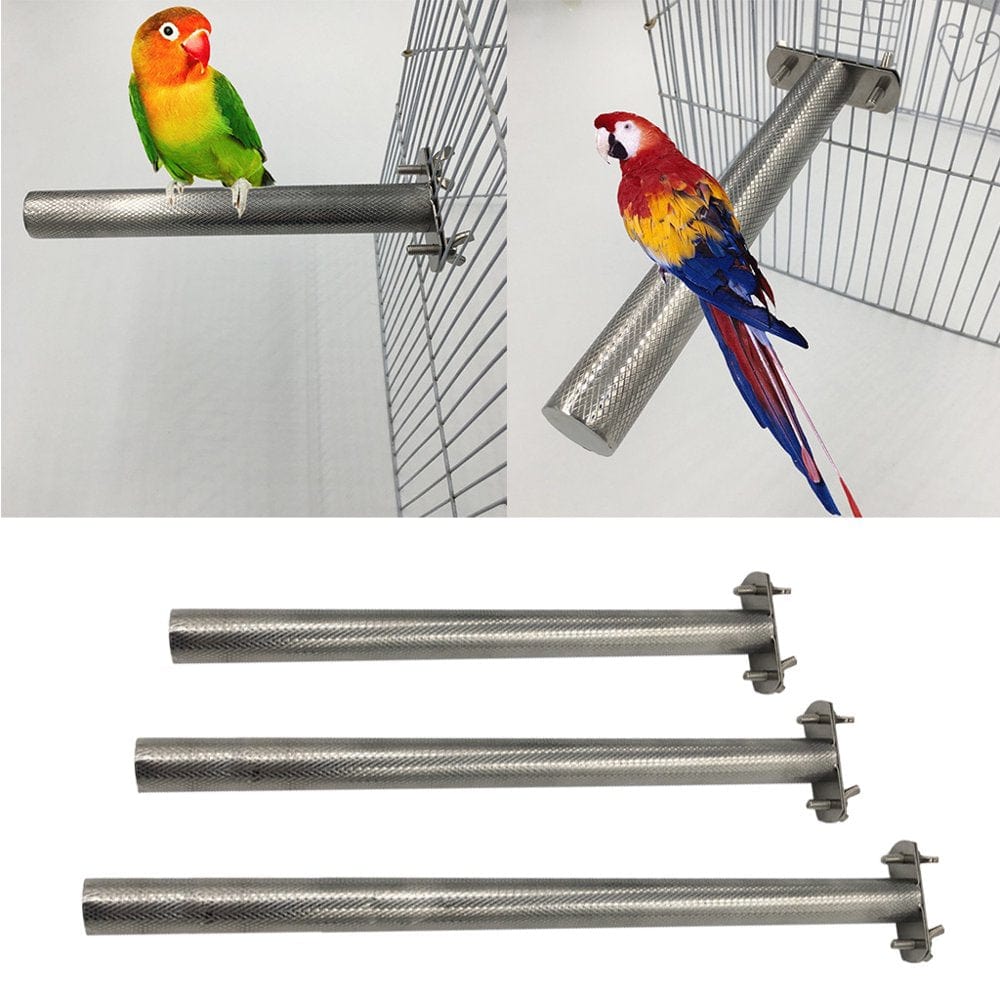 XROMTBEM Bird Perch Parrot Stand Stainless Steel Stick Grinding Claw Toy Cage Accessories Animals & Pet Supplies > Pet Supplies > Bird Supplies > Bird Cage Accessories XROMTBEM   
