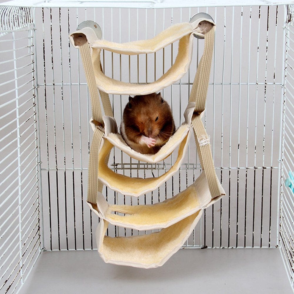 XROMTBEM Multi-Layer Small Animals Toy Bed Resting Hamster Hammock Playing Rat Bedding Nest Platform