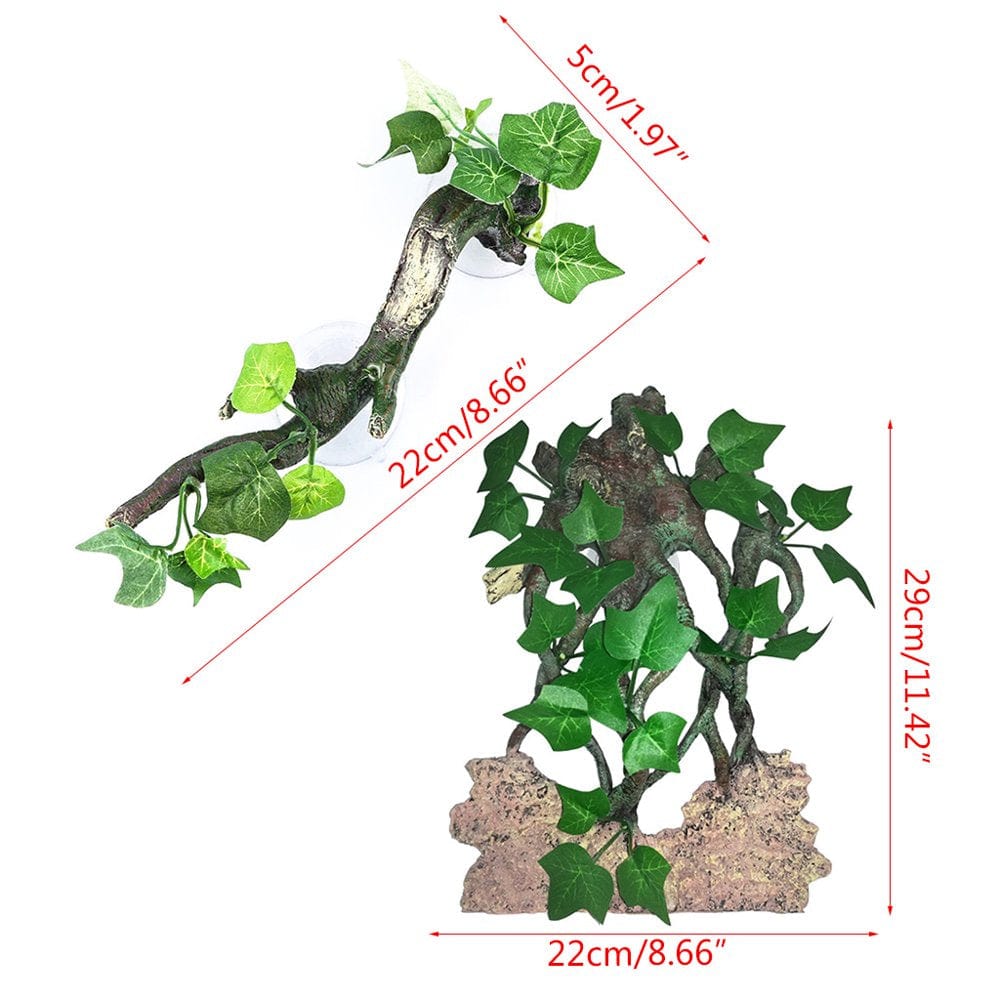XROMTBEM Reptile Plants Vines for Climbing Habitat Decor Branches with Lifelike Leaves for Lizard Spider Snake Gecko Frog Animals & Pet Supplies > Pet Supplies > Small Animal Supplies > Small Animal Habitat Accessories XROMTBEM   