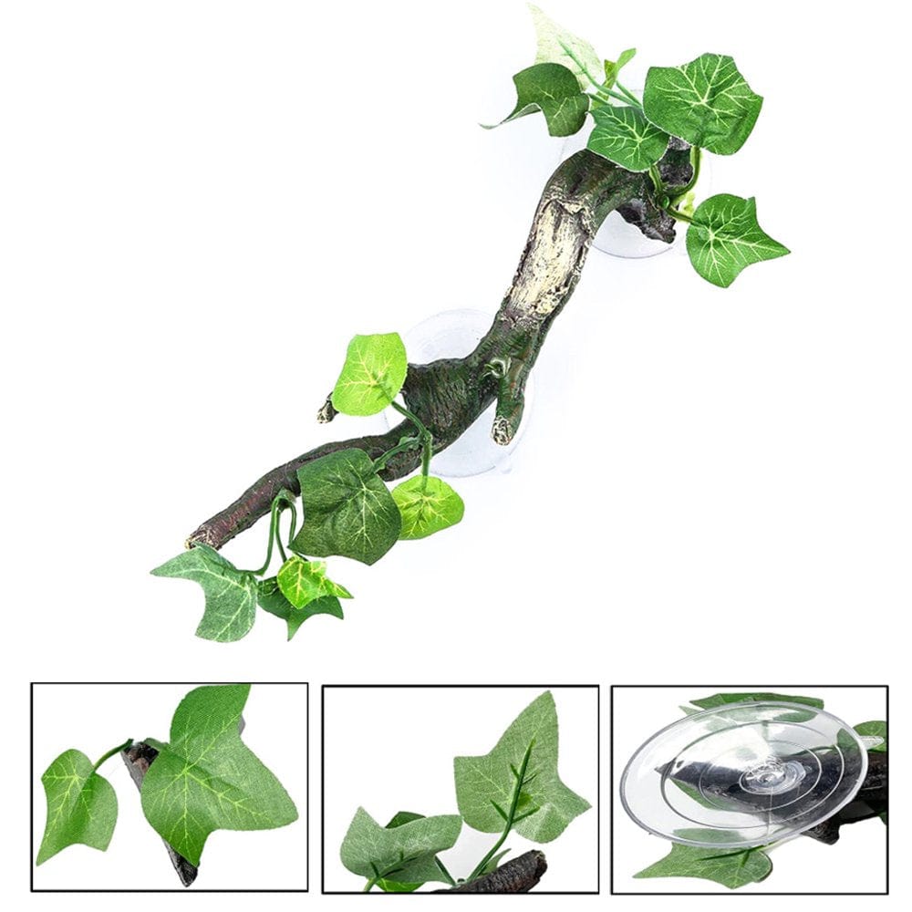 XROMTBEM Reptile Plants Vines for Climbing Habitat Decor Branches with Lifelike Leaves for Lizard Spider Snake Gecko Frog