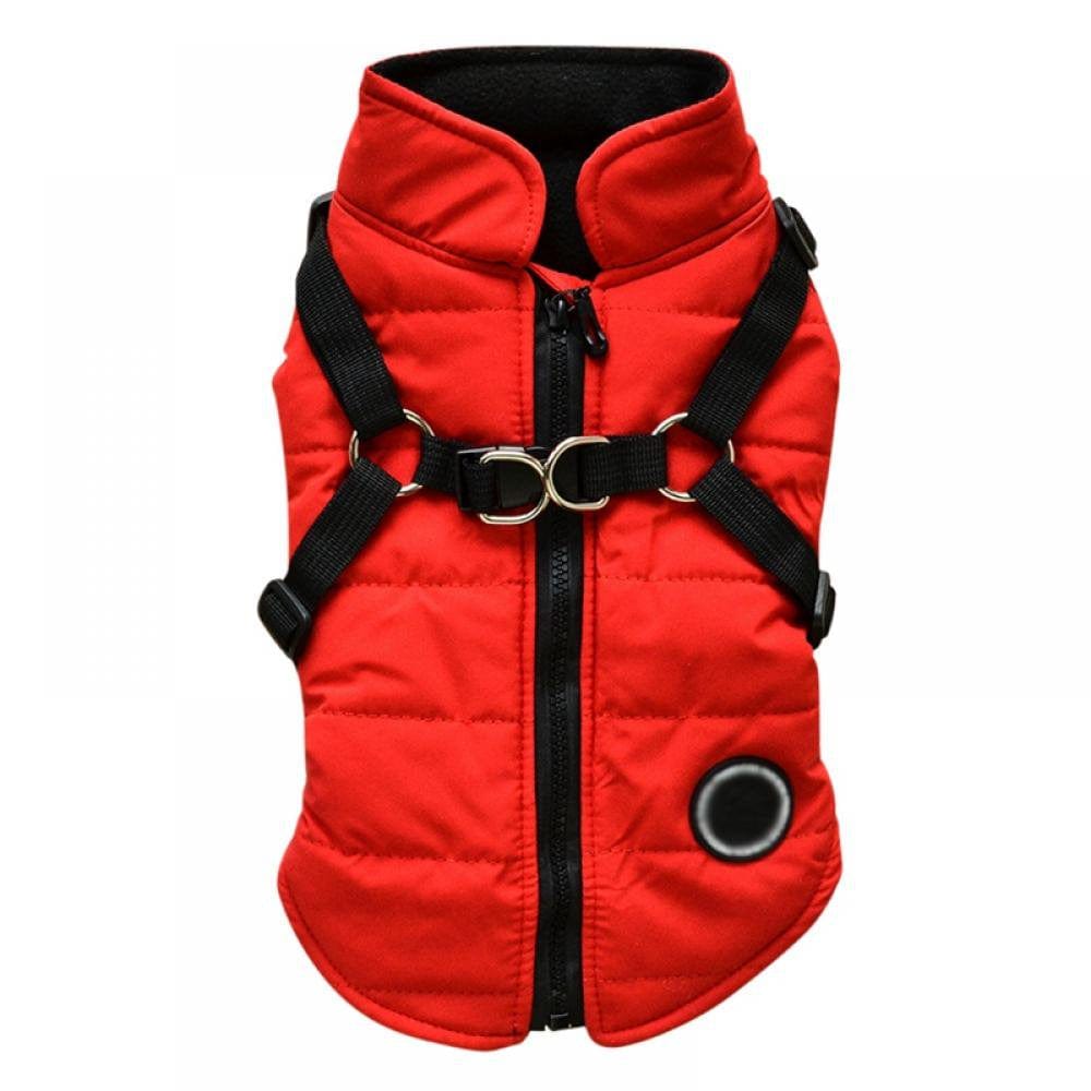 XS-XXL Pet Dog Winter Vest Coat Harness Clothes Puppy Cotton Warm Jacket Apparel Animals & Pet Supplies > Pet Supplies > Dog Supplies > Dog Apparel CN L Red 