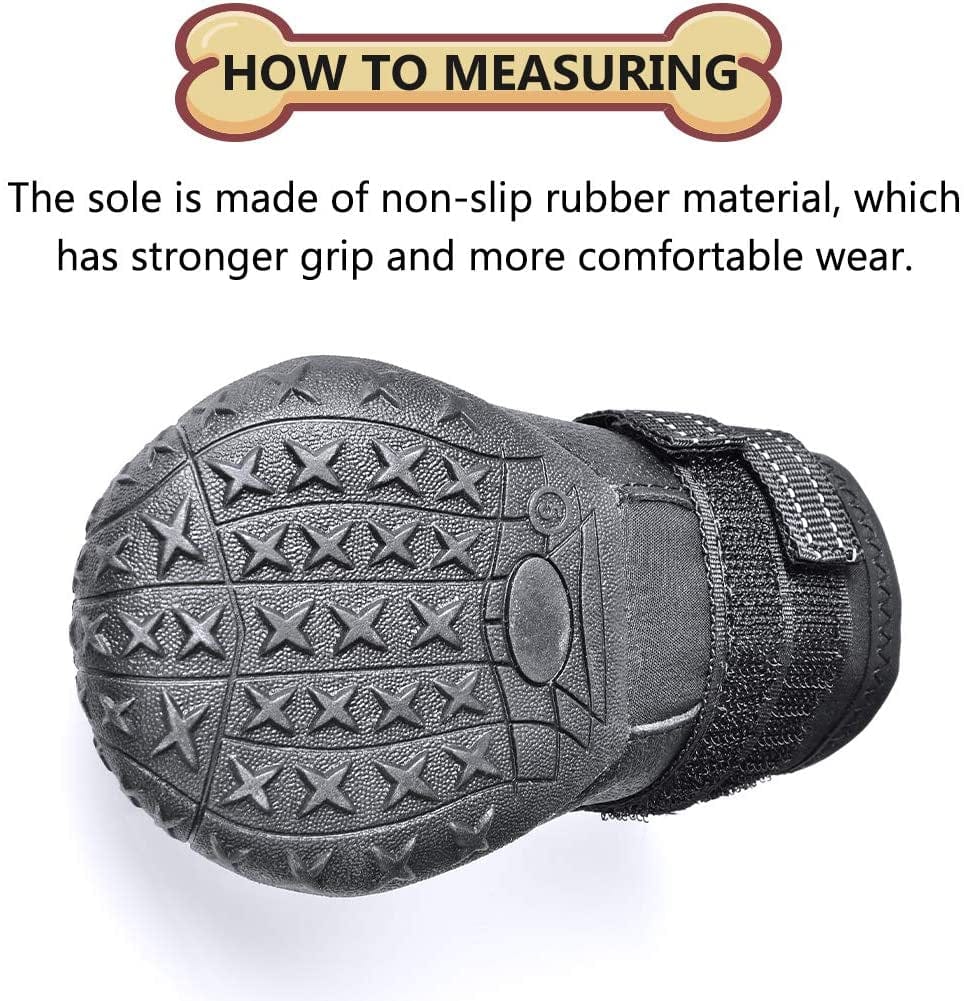 XSY&G Dog Boots,Waterproof Dog Shoes,Dog Booties with Reflective Rugged Anti-Slip Sole and Skid-Proof,Outdoor Dog Shoes for Medium Dogs 4Pcs-Size5 Animals & Pet Supplies > Pet Supplies > Dog Supplies > Dog Apparel XSY&G   