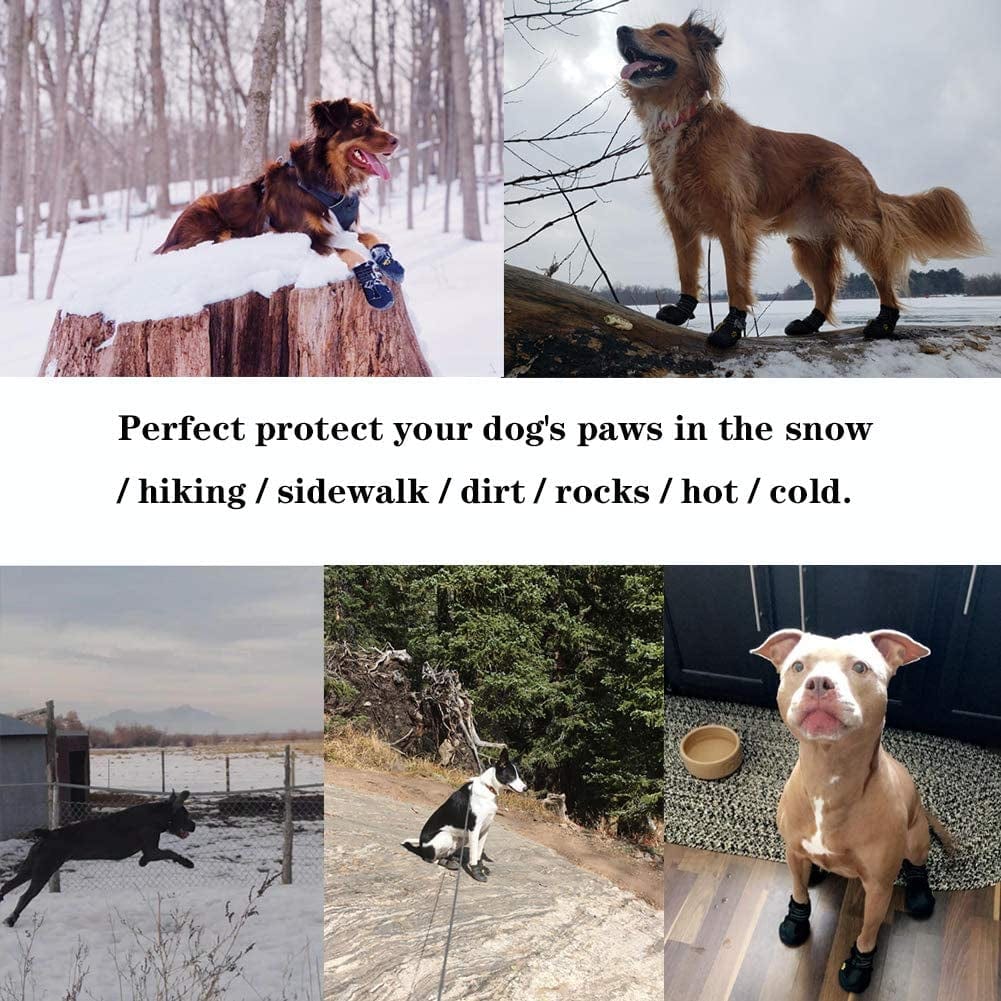 XSY&G Dog Boots,Waterproof Dog Shoes,Dog Booties with Reflective Rugged Anti-Slip Sole and Skid-Proof,Outdoor Dog Shoes for Medium Dogs 4Pcs-Size5 Animals & Pet Supplies > Pet Supplies > Dog Supplies > Dog Apparel XSY&G   