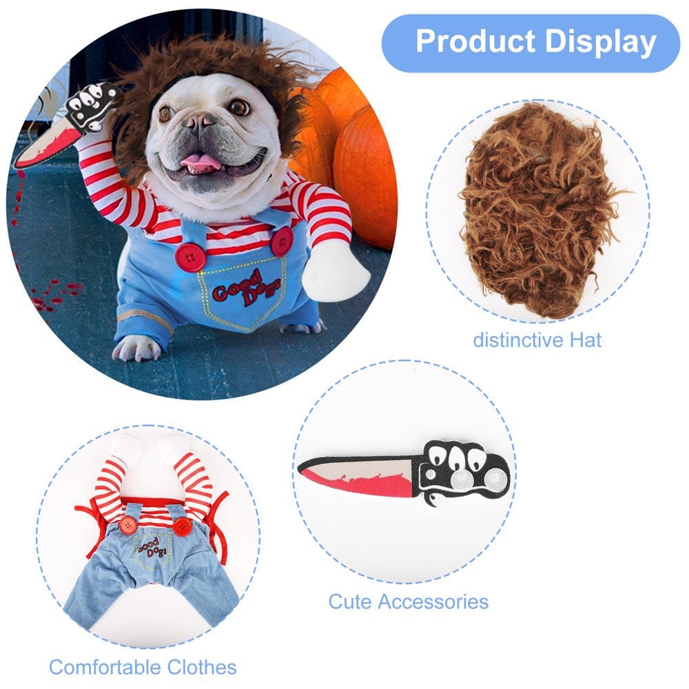 XUYIDAN Halloween Pet Costume, Deadly Doll Dog Costume, Cute Dog Cosplay Halloween Funny Costume Party Special Costume Animals & Pet Supplies > Pet Supplies > Dog Supplies > Dog Apparel Z 00003654   