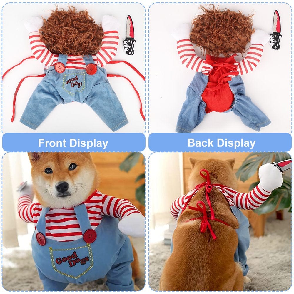 XUYIDAN Halloween Pet Costume, Deadly Doll Dog Costume, Cute Dog Cosplay Halloween Funny Costume Party Special Costume Animals & Pet Supplies > Pet Supplies > Dog Supplies > Dog Apparel Z 00003654   