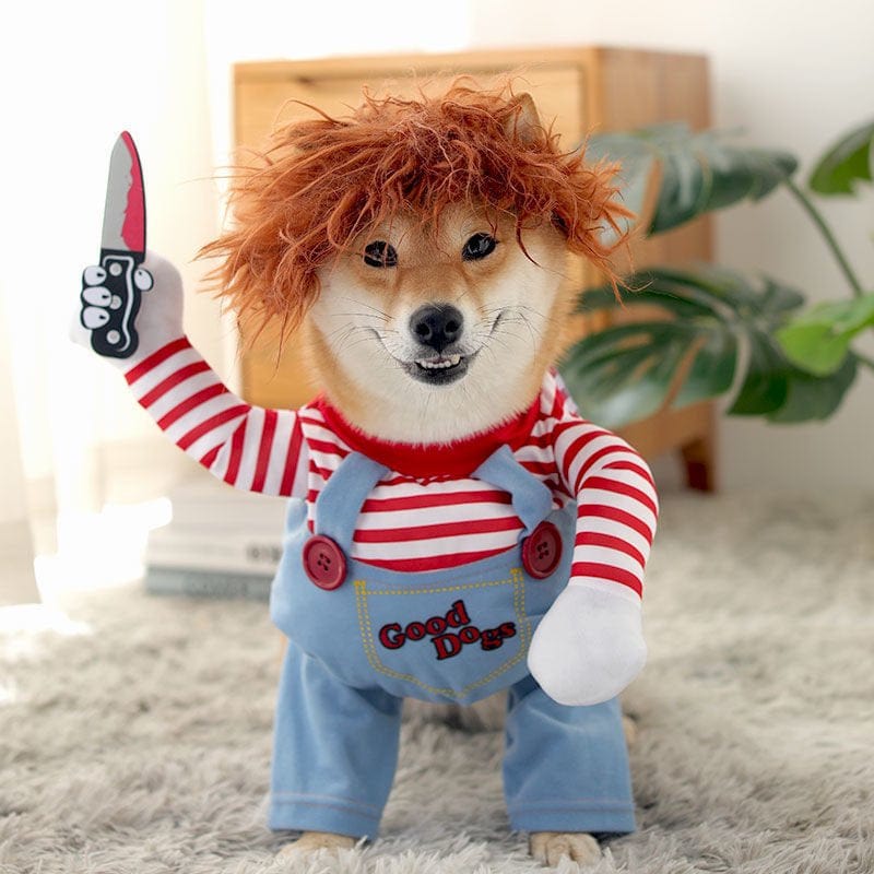 XUYIDAN Halloween Pet Costume, Deadly Doll Dog Costume, Cute Dog Cosplay Halloween Funny Costume Party Special Costume Animals & Pet Supplies > Pet Supplies > Dog Supplies > Dog Apparel Z 00003654   